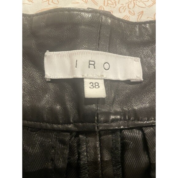 IRO Rifra 100% Lamb Leather Straight Trouser Women's size 38 Black - Picture 9 of 15